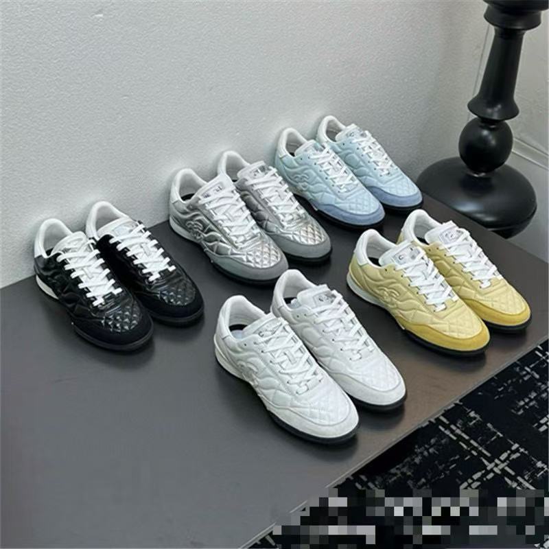 Top Version Chanel Style Diamond Pattern Sports Tennis Shoes 2024 Spring and Summer New Leisure Sports Training Shoes