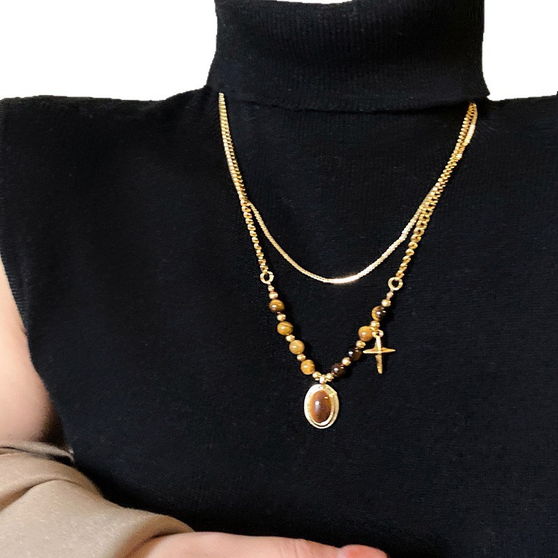 Colar de pérolas de luxo com fecho magnético para mulher_voghion.com