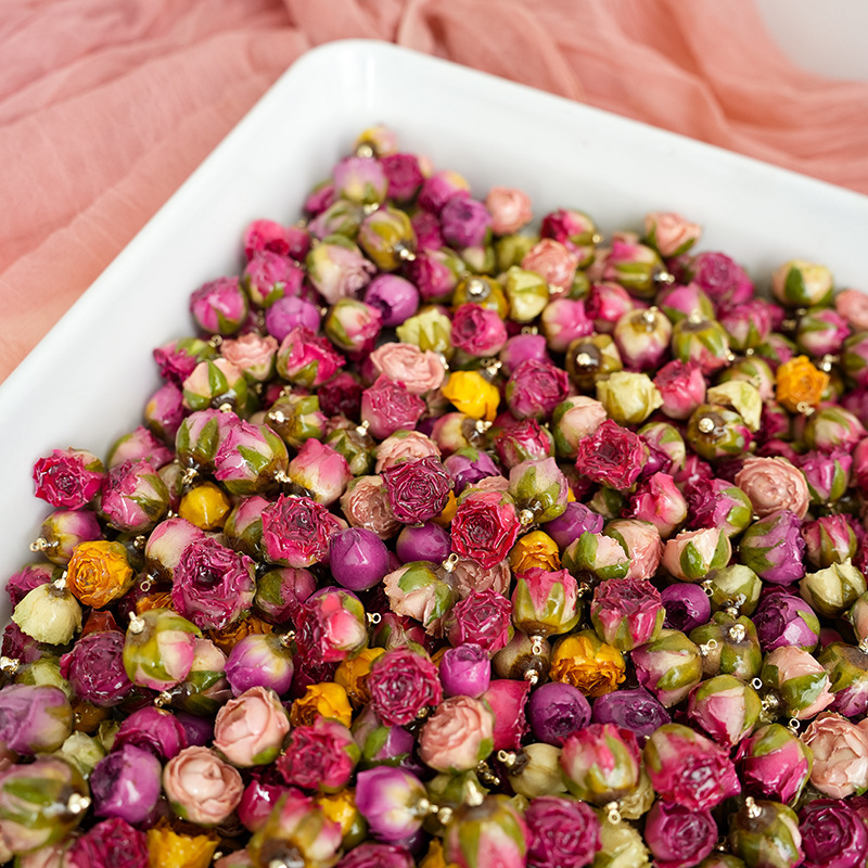 Dropping glue rose DIY earrings bracelet material real dried head rose super fairy forest jewelry sheep eye nail accessories