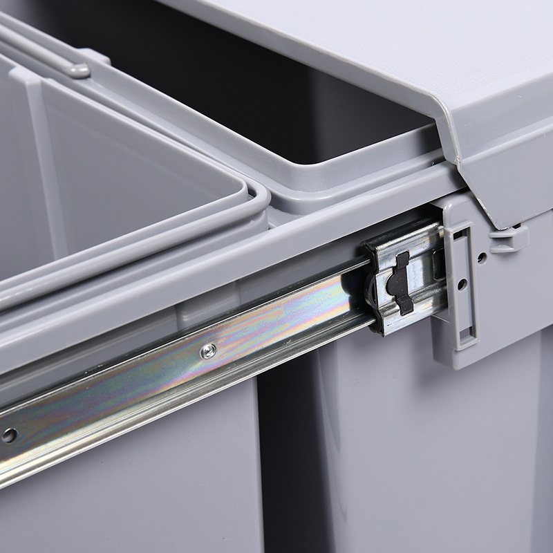 Cocina 400 gabinete de almacenamiento invisible gabinete de tipo extraíble clasificador de basura 15Lx2 incrustado en dos barriles tres barriles de plástico