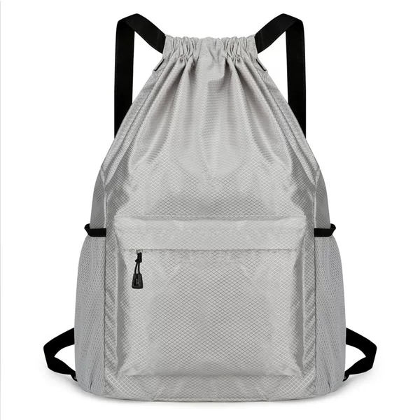 Drawstring Backpack Men's Fitness Basketball Backpack Printed Logo Large Capacity Water-Repellent Portable Storage Drawstring Pocket