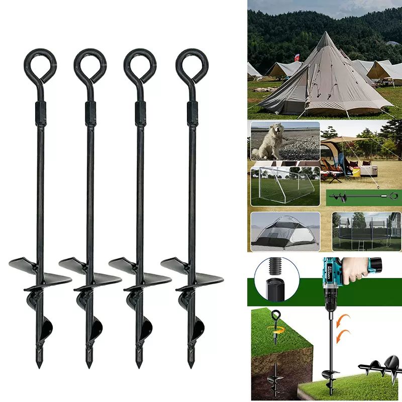 批发地锚地钉重型秋千架用于蹦床露营棚屋螺旋地锚抗强风金属蹦床