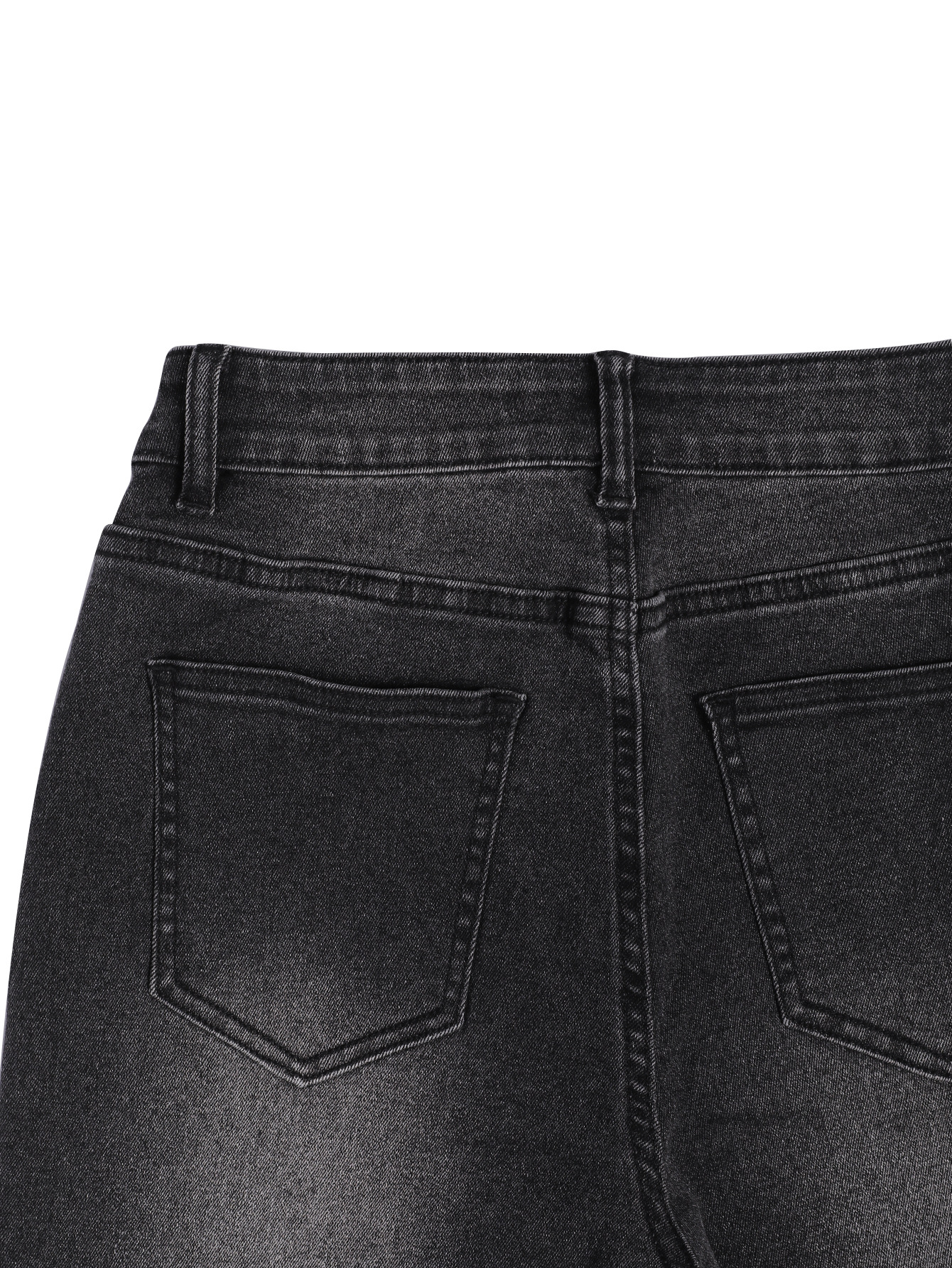 Women's Grey Stretch Flared Jeans High Waisted Vintage Bootcut_voghion.com