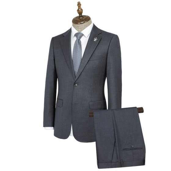 Men's Suit Machine Washable 70 Wool suit Gray High-end Business Dress Unisex Business Suit