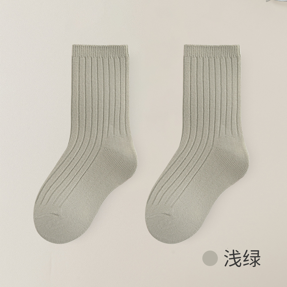 Nuevos calcetines para niños Calcetines de media pantorrilla de estilo coreano doble aguja sin hueso pies no apretados calcetines de bebé de algodón peinado Zhuji Calcetines niños