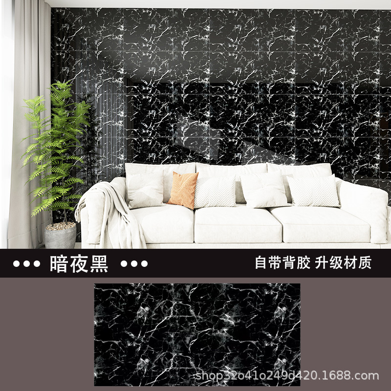 Panel de pared de falda autoadhesivo de pared interior a prueba de agua a prueba de humedad panel de pared autoinstalado de azulejos imitados de PVC aluminio autoadhesivo image 13