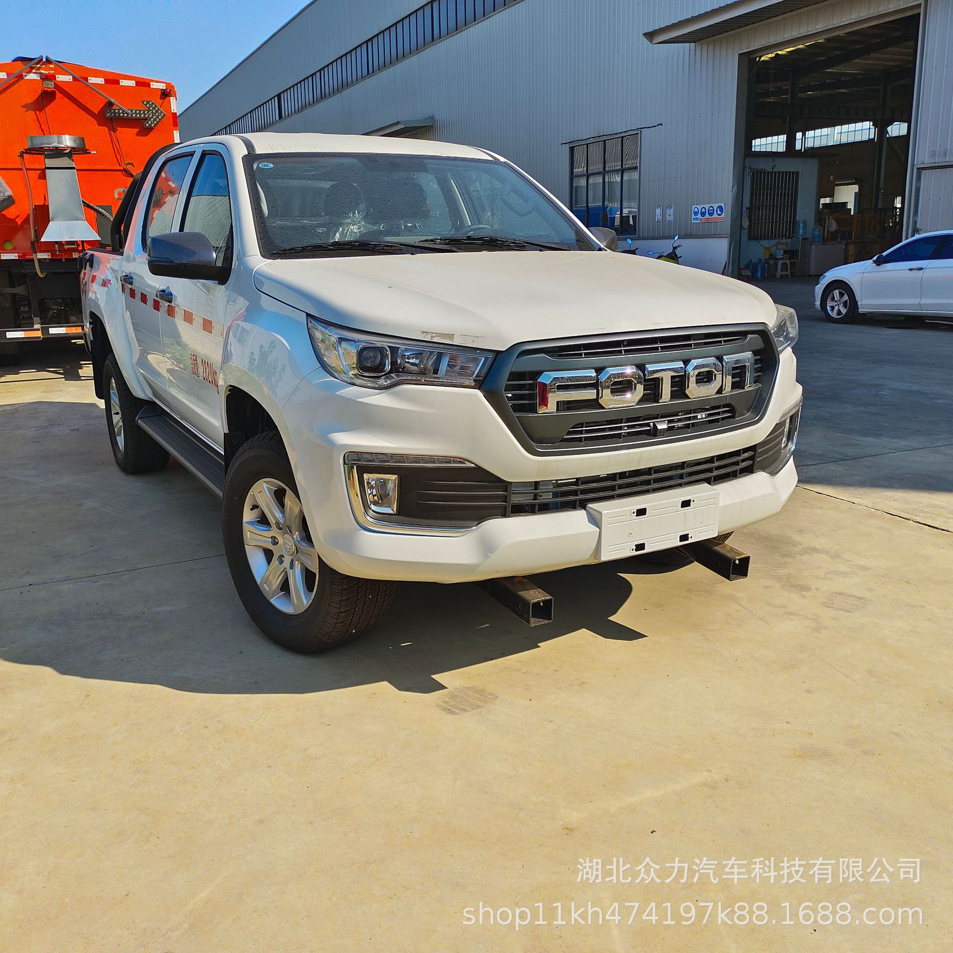 福田皮卡除雪车加装1方不锈钢融雪撒布机小区物业除雪专用