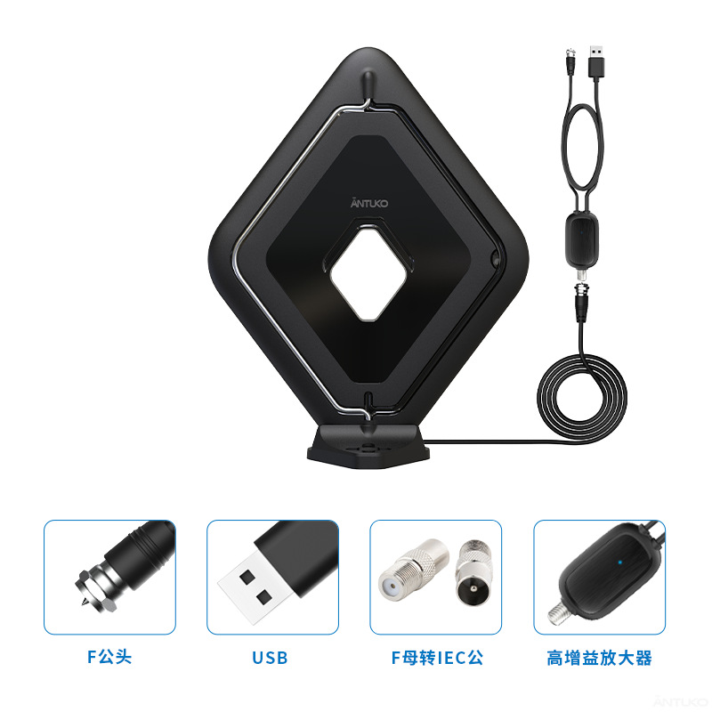 全球热卖电视有线天线支持ATSC DVB-T DVB-T2 ISDB-TFCC RED