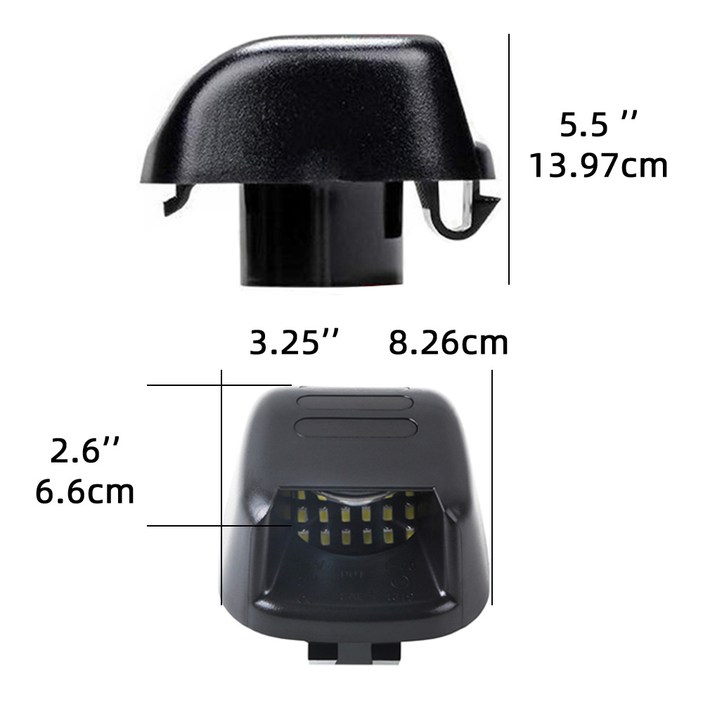 2Pcs Red White Light 18 Lamp Black Led License Plate Light for Nissan Navara D40 Titan 07-19 Years