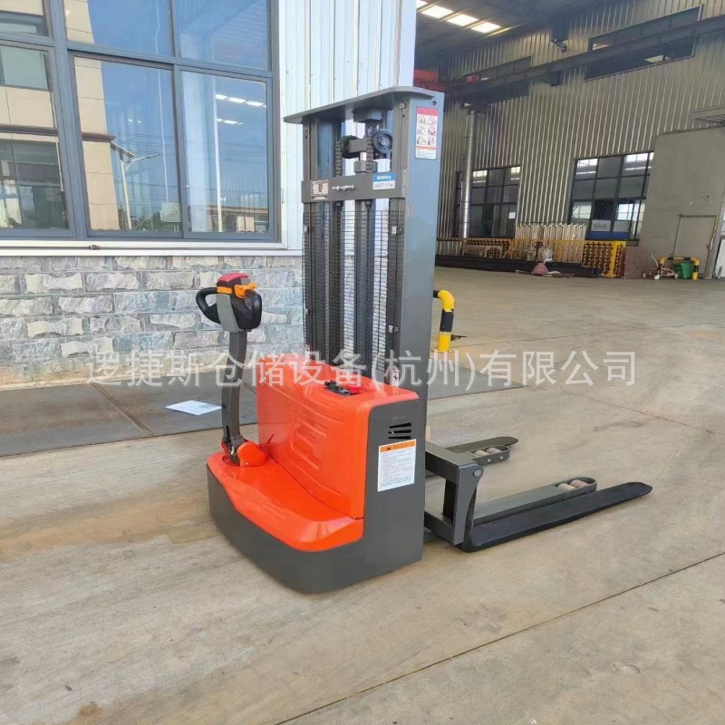 电动堆高车2吨液压升降装卸铲车叉车步行式升高托盘搬运堆垛车