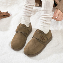 冬季加绒保暖棉鞋女休闲鞋平底懒人鞋毛毛鞋一脚蹬女时尚雪地靴