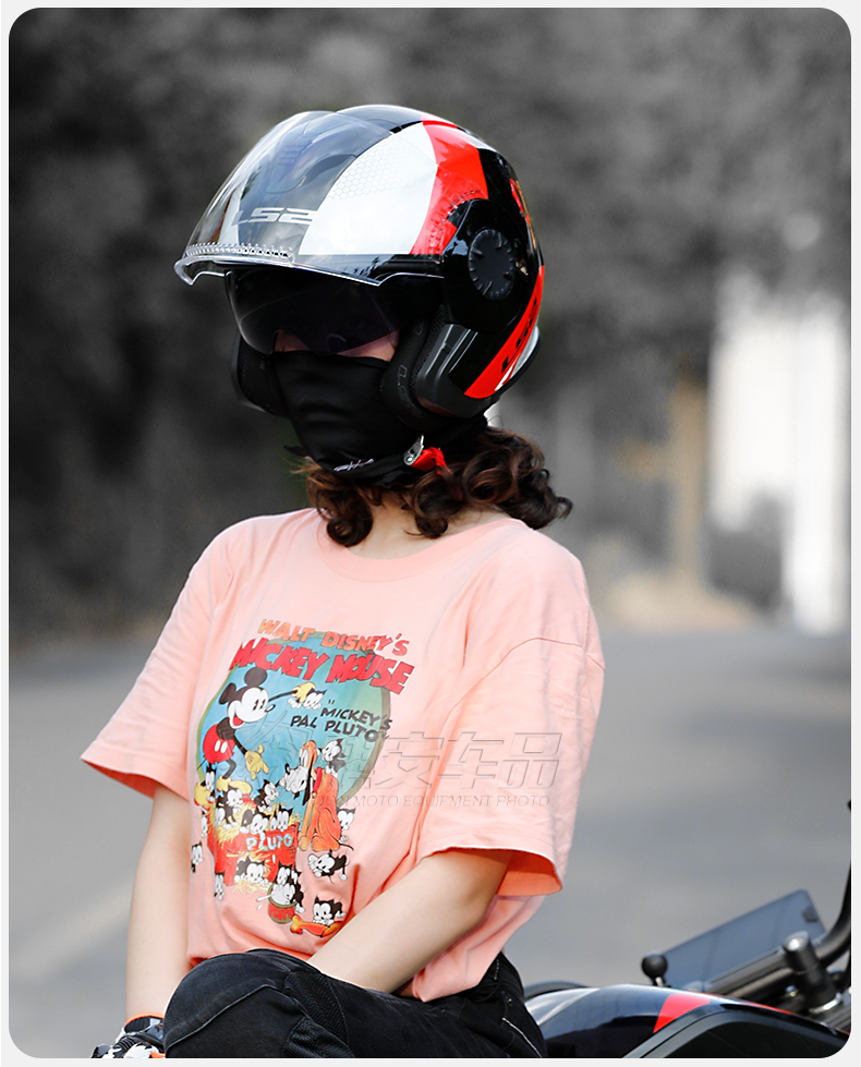 Half Helmet Motorcycle Helmet Electric Car Retro Double Mirror