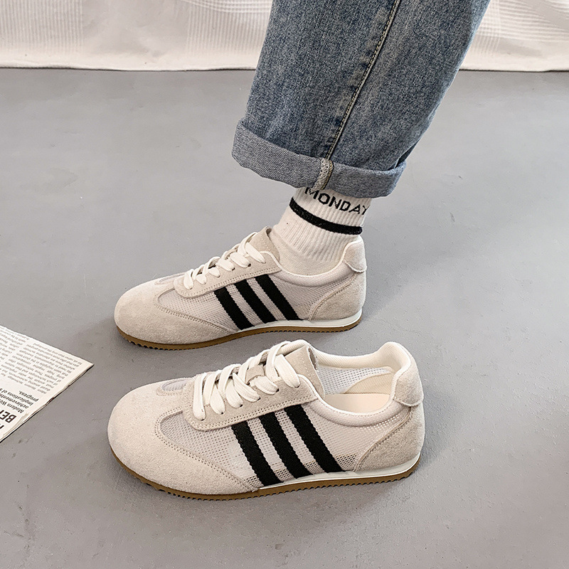 Flat-Soled Moral Training Shoes for Women 2025 New Spring and Summer Mesh Breathable Thin White Shoes Casual Sports Shoes Forrest Gump Shoes