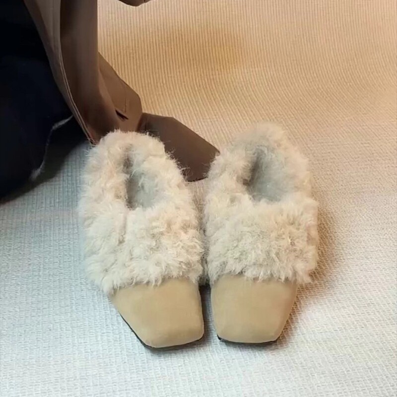 Super Warm ~ Retro Versatile Square Toe Snow Boots for Women with Increased Height, Comfortable Fur Shoes, Casual Shoes for Winter