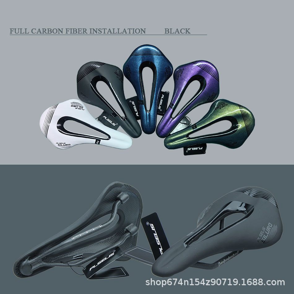 SILURO bicicleta de carretera fibra de carbono ligero nariz corta transpirable bicicleta de montaña bolsa de asiento de PS-2046 cojín de silla PLSELIS