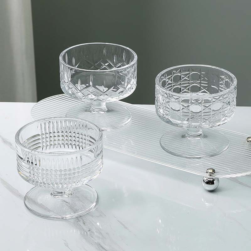 아이스크림 디저트 컵 키 큰 유리 가정용 살라 그릇 요구르트 푸딩 볼 밀크 쉐이크 무스 컵 아이스크림 컵