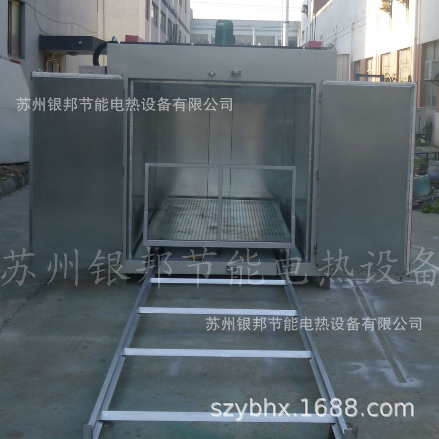 橡胶包滚筒加热烘烤箱 矿用滚筒包胶预热烘箱 250℃轨道式台车炉