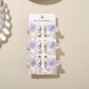 #3 White Pearlescent-Purple [Set of 6 with Cards] 4cm Plumeria Style