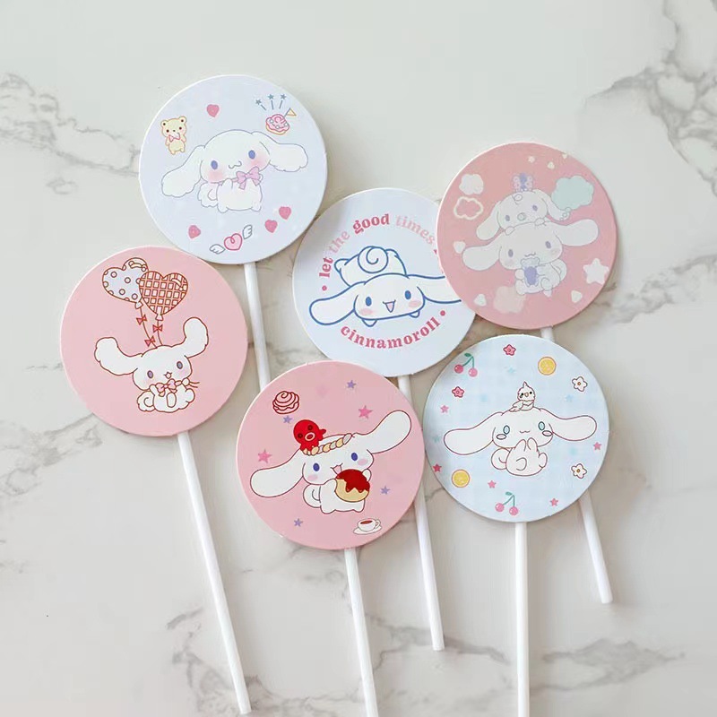 Decoración de pastel de perro de jade adorno de decoración de pastel de perro de orejas grandes blancas de dibujos animados retro Kulomi complemento de vestir para hornear tarjeta de cumpleaños