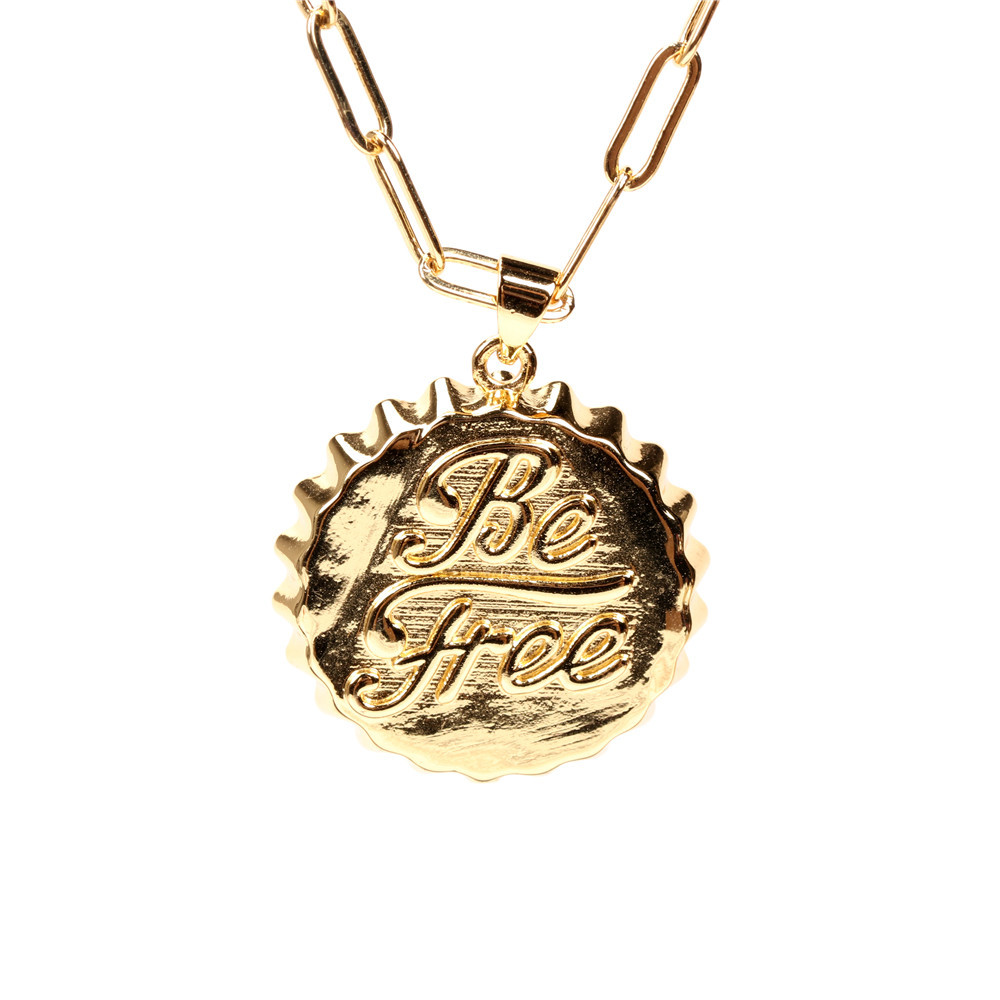 vintage coke bottle cap dripping oil copper necklace wholesale nihaojewelry