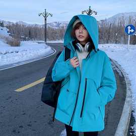 春秋季外套男女款冲锋衣2025新款爆小个子夹克登山服户外外贸批发