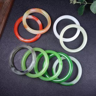 Xinjiang White Jade Jasper Bracelet Jianghu Street Stall Jade Glass Bracelet Live Supply Imitation Jade Bracelet Gift