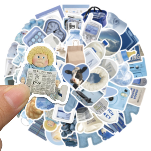 A variety of 50 Korean ins-style cute small object stickers, suitcases and computers cross-border stickers can be wholesaled