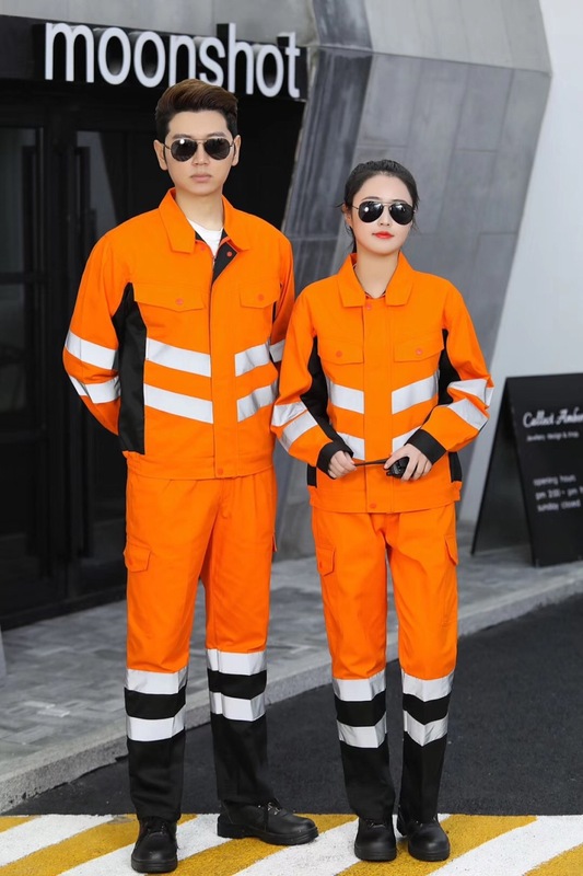 防静电春秋长袖工作服施工套装男女反光条劳保服路政绿化环卫工装|undefined