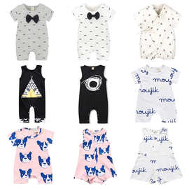 新生婴儿服装 胡子连体衣速卖通款哈衣 爬服棉1件代发