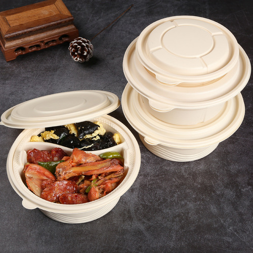 S588 take-out box, degradable meal box, separate lunch box, environmentally friendly rice cover, circular degradable
