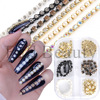 Jewelry, metal chain for manicure from pearl, nail decoration, suitable for import