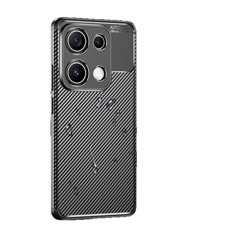 Aplicable a Redmi Note14S escarabajo estriado de fibra de carbono caso de teléfono móvil Note14Pro lente cubierta de protección contra caídas