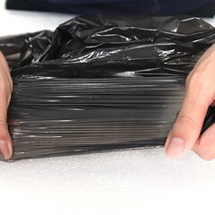 Portable thickened household kitchen black disposable heavy-duty back-style medium large plastic bag