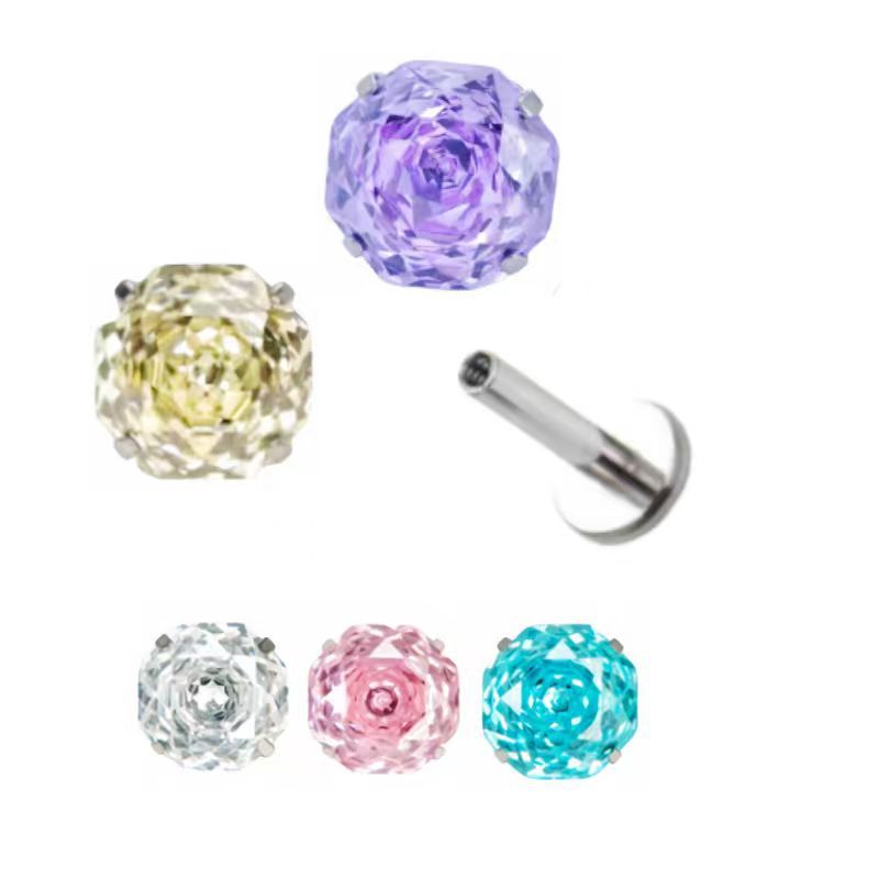Labret stud lip piercing jewelry styling detail