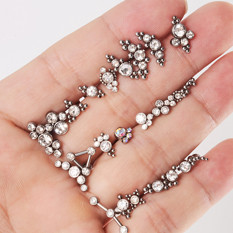 Housewarming, Wedding, Festival Occasion 316L Stainless Steel , G23 Titanium Material Solid Color Pattern 1 Piece 316L Stainless Steel G23 Titanium Lip Rings Solid Color Waterproof Non Tarnish Surgical Steel Ear Cartilage Rings & Studs Women's