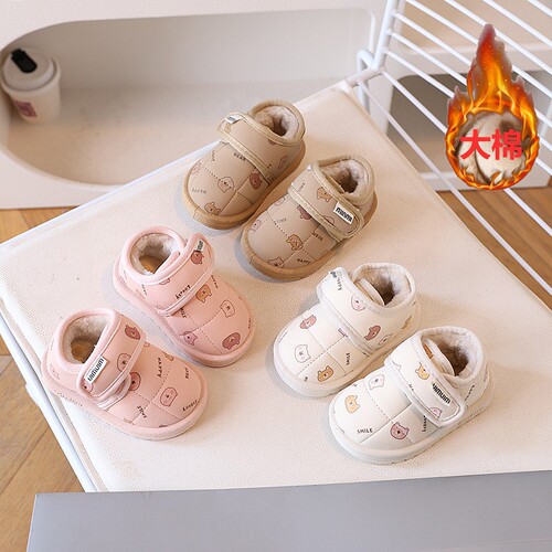 Children's snow boots, baby toddler shoes, cartoon winter cotton shoes, boy's warm baby shoes, girl's cotton boots