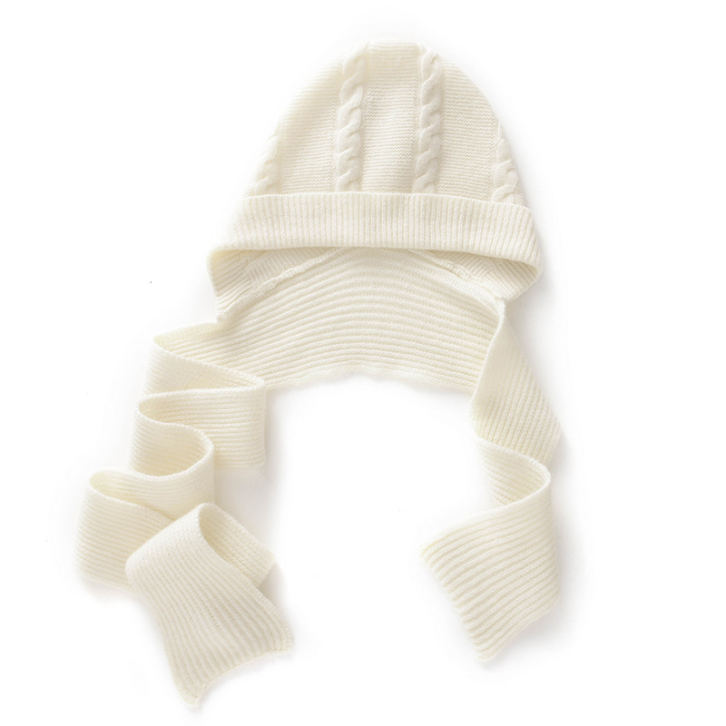 2026 Autumn/Winter New Solid Color Cashmere Simple Sweater Hat with Ear and Neck Protection, All-in-One Hat for Women, Korean Style, Versatile