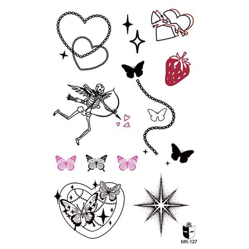 Animal blanco y negro desechable pegatinas de tatuaje belleza pegatinas de tatuaje moda estética patrón de personalidad dama pegatinas de tatuaje