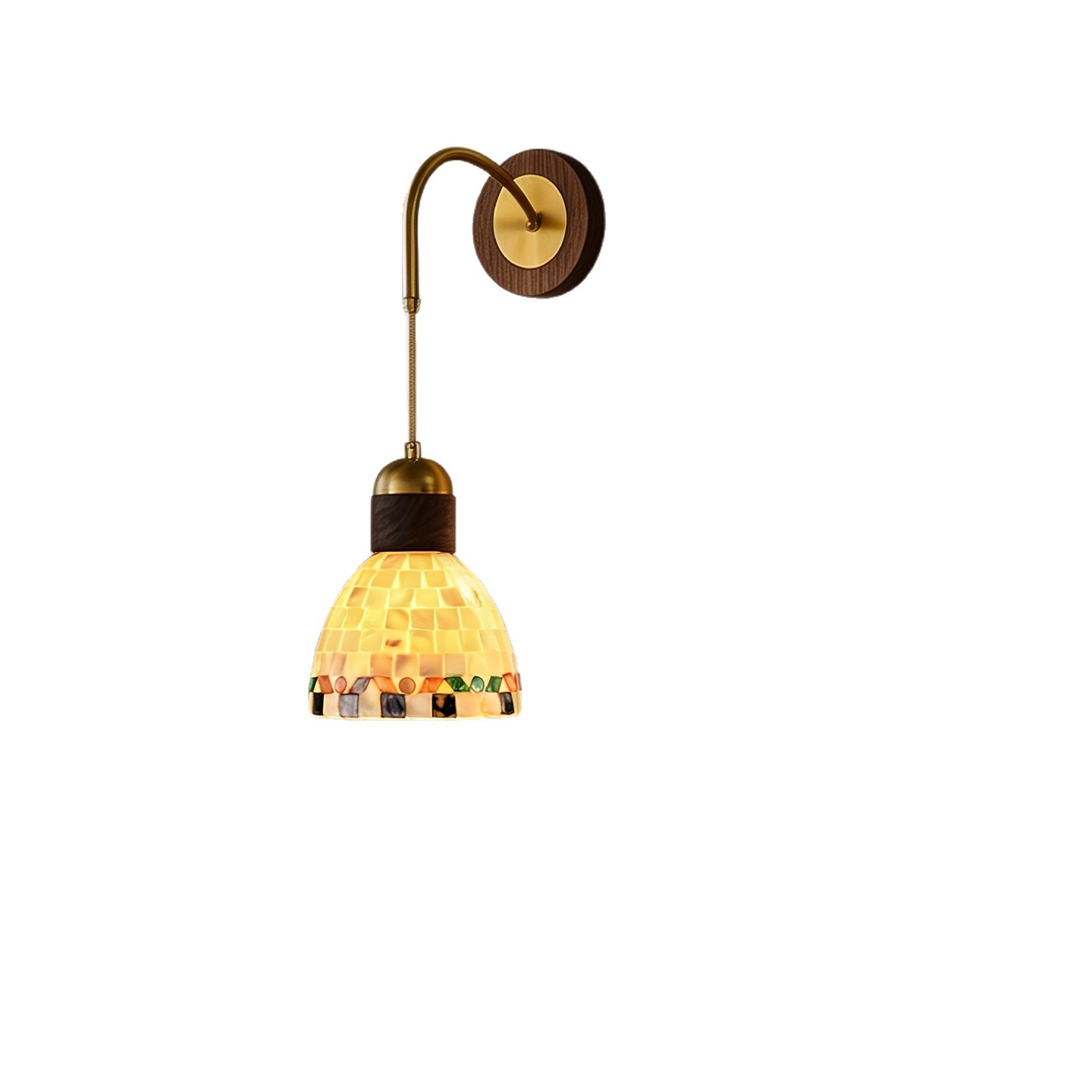 Medieval estilo francés dormitorio candelabro de cabecera retro color negro de nuez conchas de protección de ojos creativas lámparas de comedor 536L