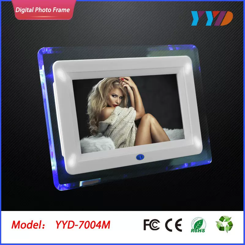 亚马逊7寸数码电子相框LED带灯亚克力相册视频循环播放LED灯饰