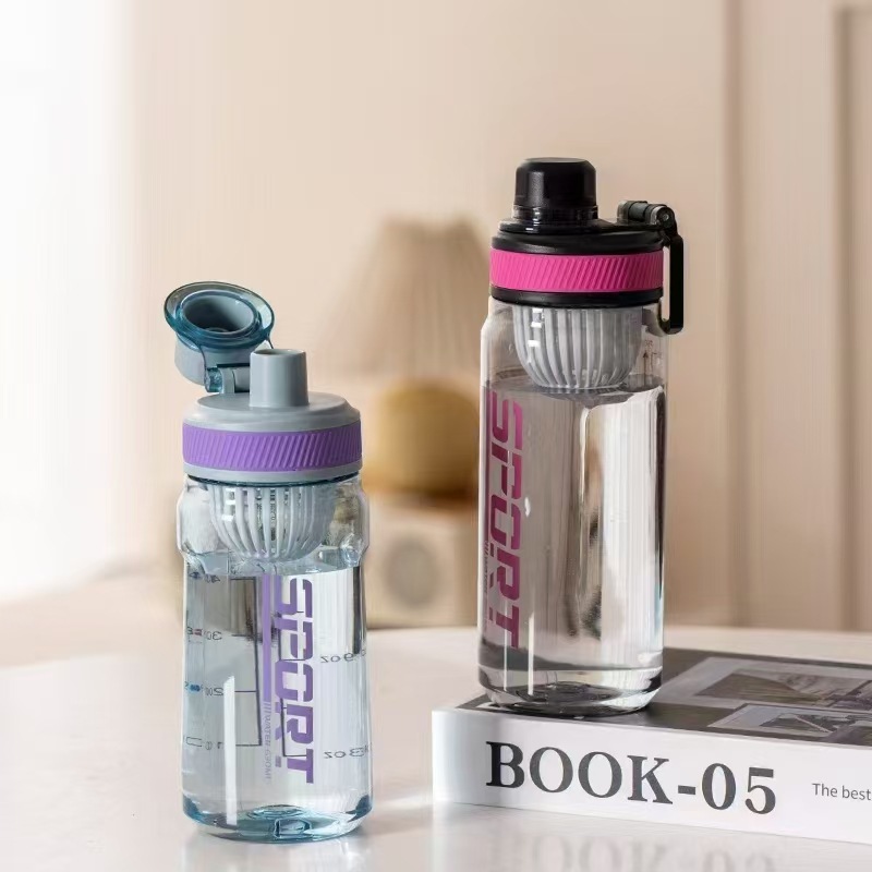 Shanghe taza de agua deportiva anticaídas taza de plástico espacial de gran capacidad al aire libre para estudiantes de verano de acondicionamiento físico hervidor portátil