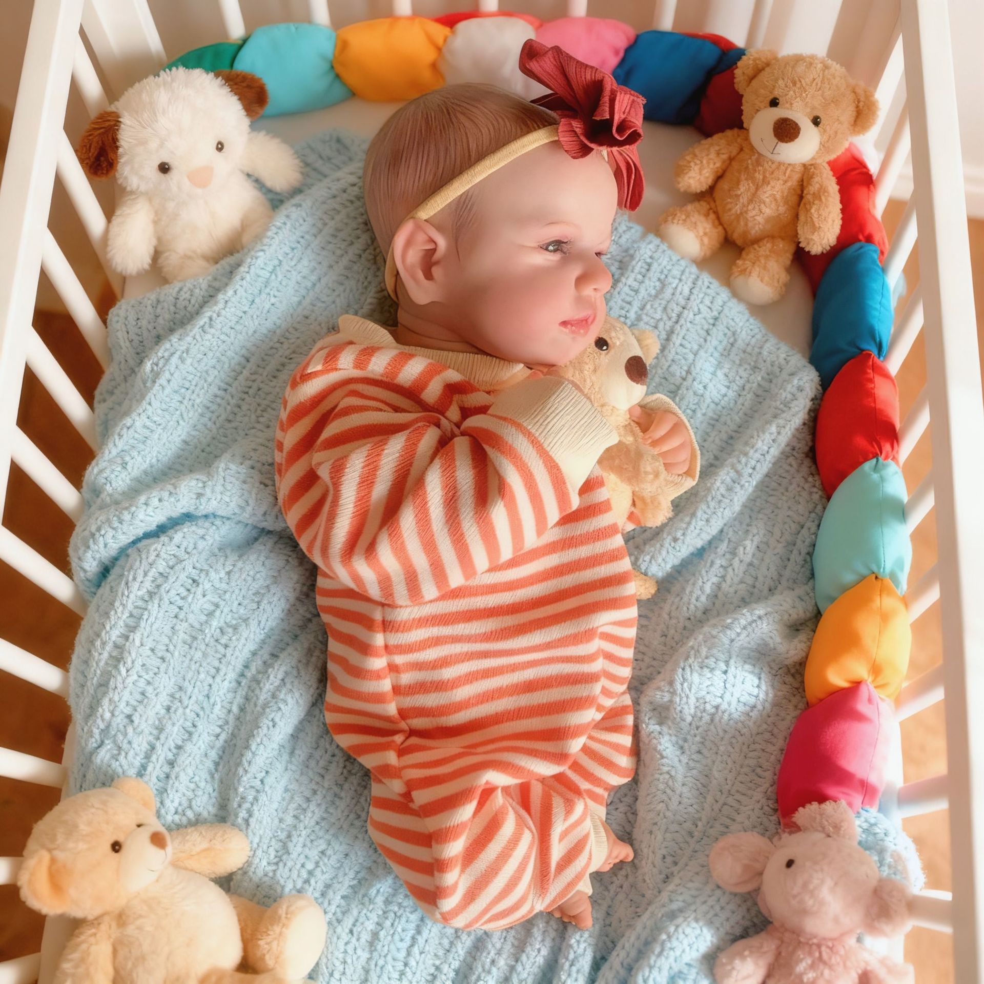 49 cm de simulación de muñeca de bebés renacidos Loulou adorable suministro de bebés transfronterizos una pieza