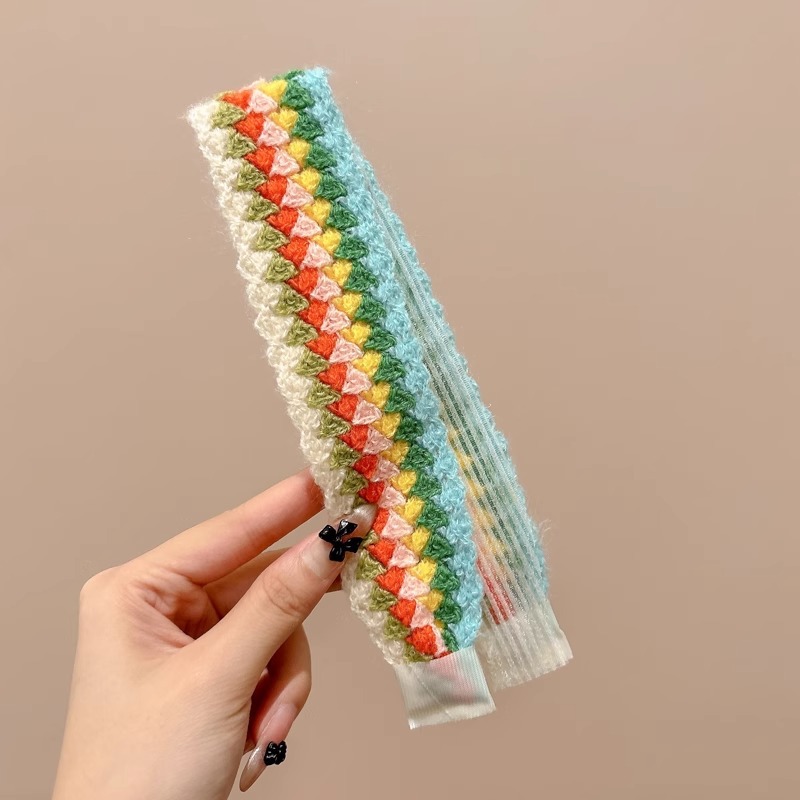 Pastoral viento de punto velcro broche frente de mujer fresa acabado artefacto para adultos broche de cabello 2025 nueva banda de cabello