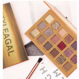 美妆眼影盘修容+高光珠光哑光大地色亮片多色化妆品大地色系黄昏