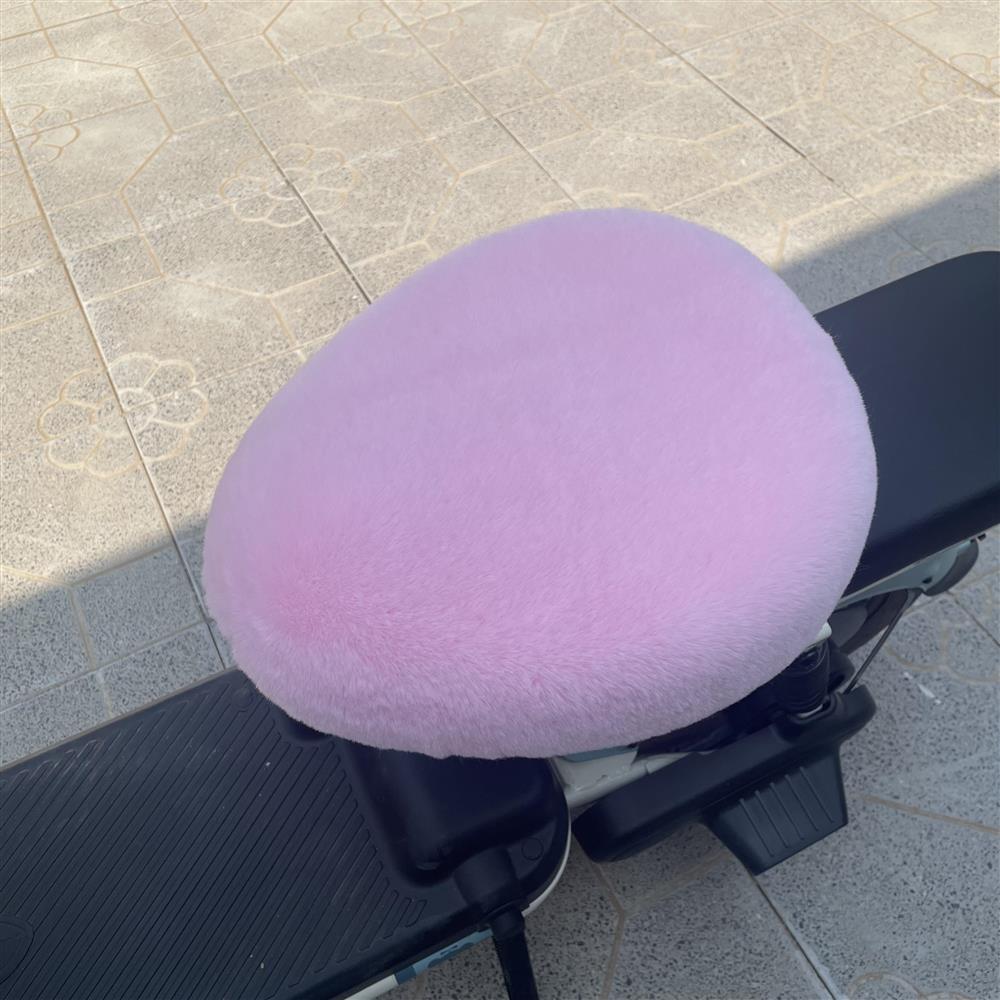 Electric Vehicle Plush Seat Cover Plus Velvet and Thickened Electric Vehicle Seat Cushion Cover Knife Table Bell Emma Warm Electric Vehicle Seat Cushion