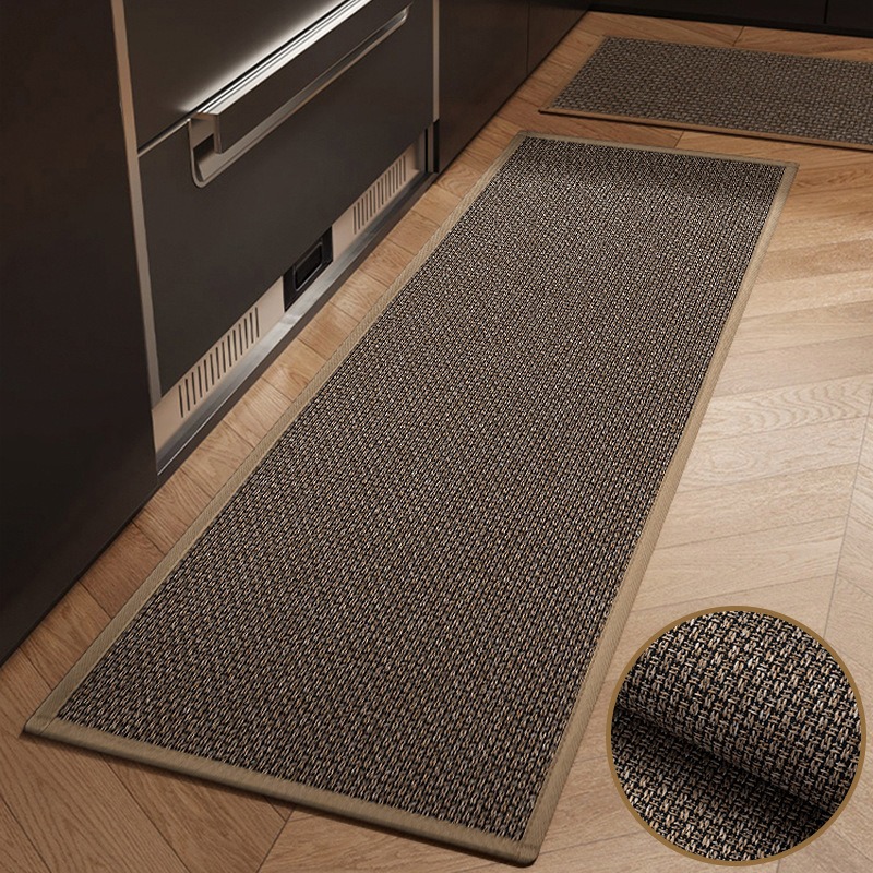 모조 린넨 틱택토 직조 - 블랙 브라운