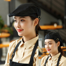 广告帽贝雷帽定做咖啡厅西餐服务员工作帽男女前进帽团队定制logo