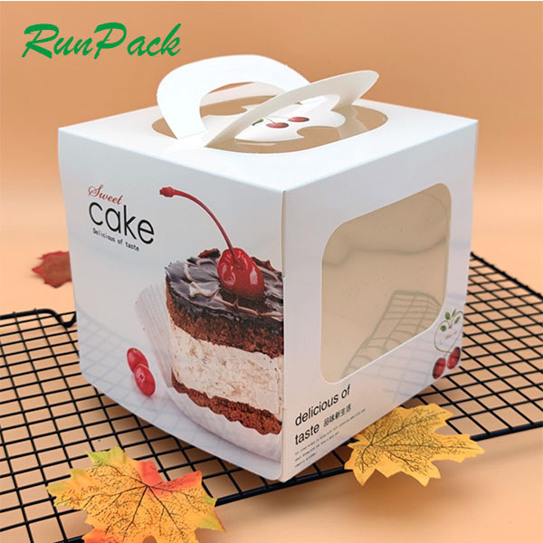 厂家直销手提蛋糕盒降解纸质 西式烘培面盒外卖包装点心定 制logo