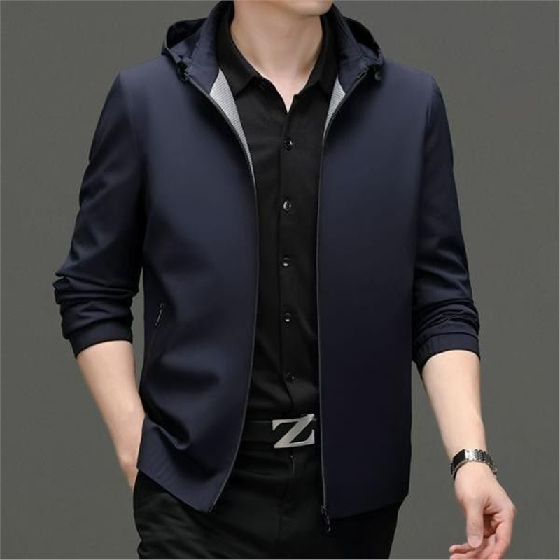2025 Spring and Autumn New Hooded Jacket Business Casual Detachable Dad Coat Corduroy Fabric
