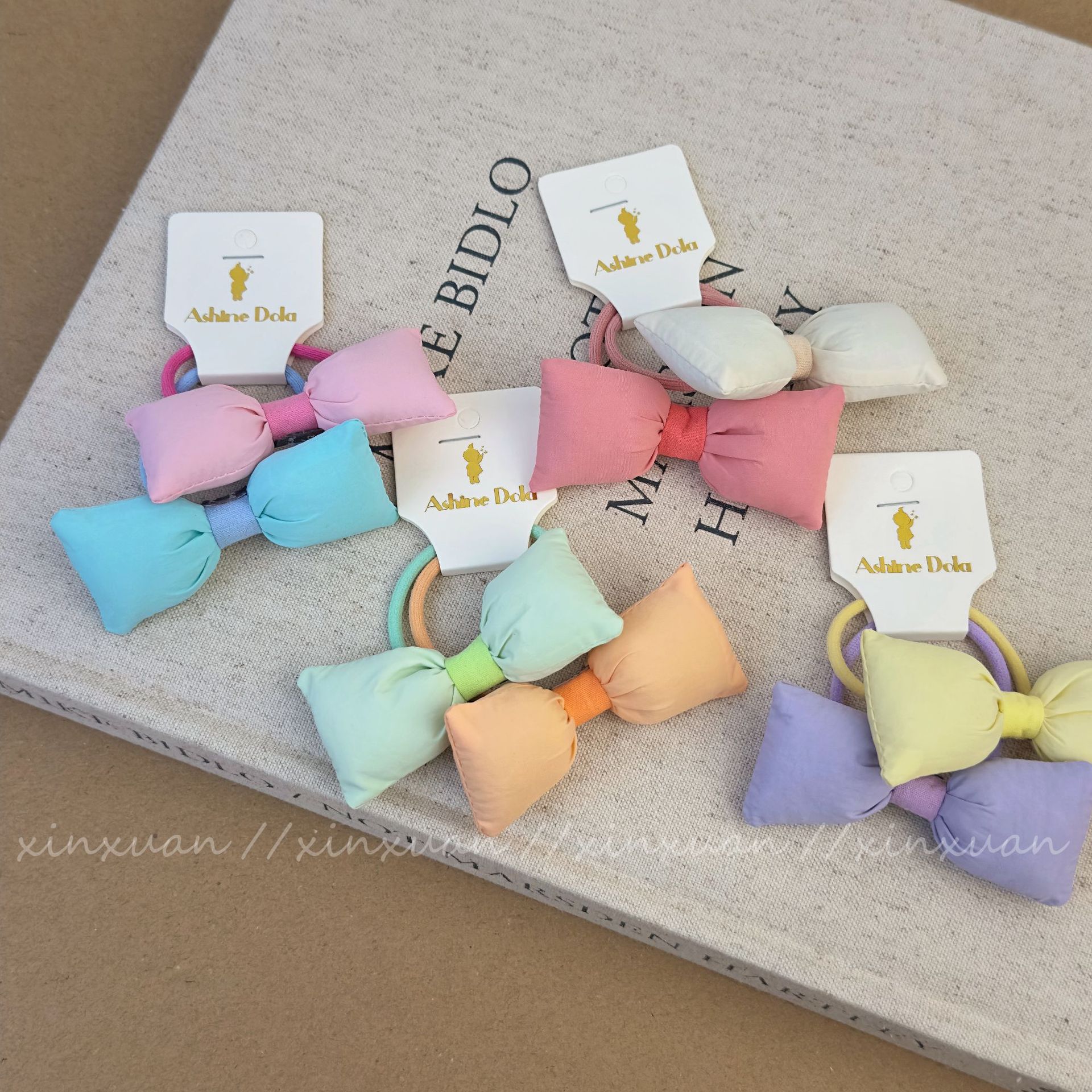 Fascia per capelli con fiocco in tinta unita, stile coreano, per l'inizio della primavera, corda per capelli in cotone per bambine, accessori per capelli per bambini, accessori per la testa_voghion.com